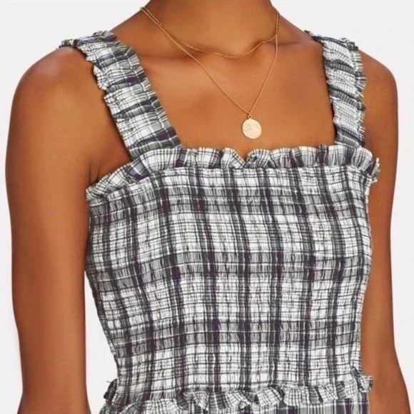 Veronica Beard Ziada Plaid Smocked Tiered Midi Dress Size 2 - Picture 2 of 12